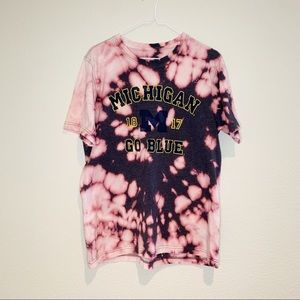 Hand Dyed University of Michigan Go Blue Tee